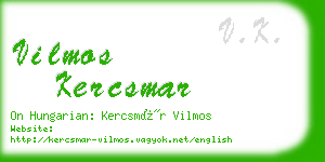 vilmos kercsmar business card